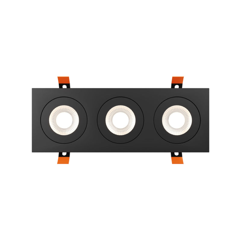 Dals FGM4-CDW-TRIO Pivot 4" Triple Flat Gimbal Recessed, 5CCT+Dim-to-Warm