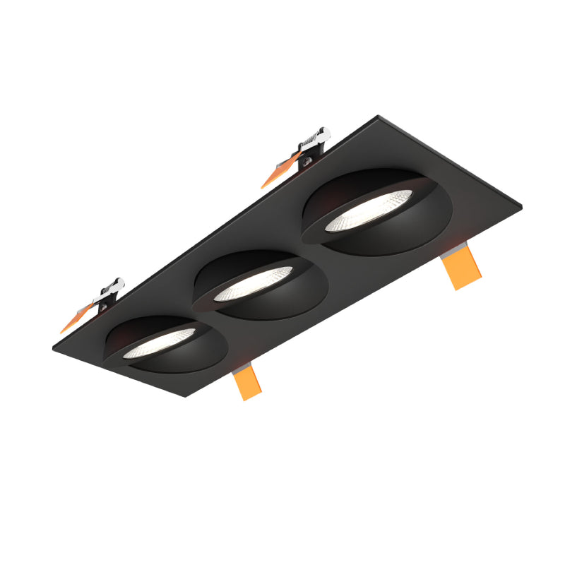 Dals FGM4-CDW-TRIO Pivot 4" Triple Flat Gimbal Recessed, 5CCT+Dim-to-Warm