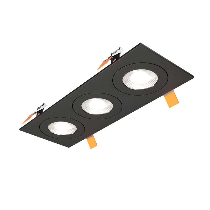 Dals FGM4-CDW-TRIO Pivot 4" Triple Flat Gimbal Recessed, 5CCT+Dim-to-Warm - Black