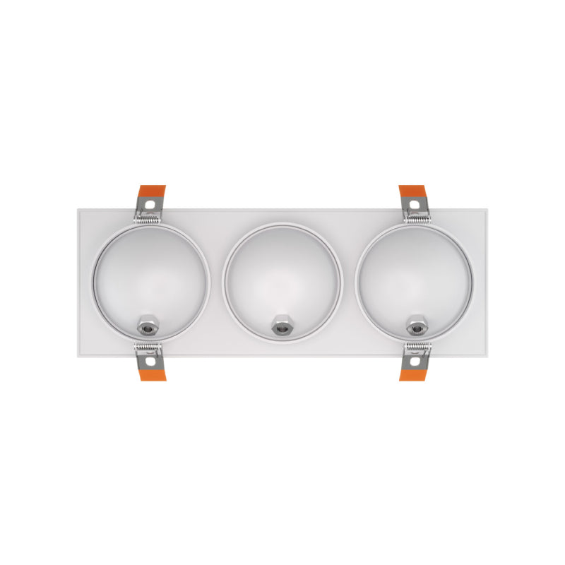 Dals FGM4-CDW-TRIO Pivot 4" Triple Flat Gimbal Recessed, 5CCT+Dim-to-Warm