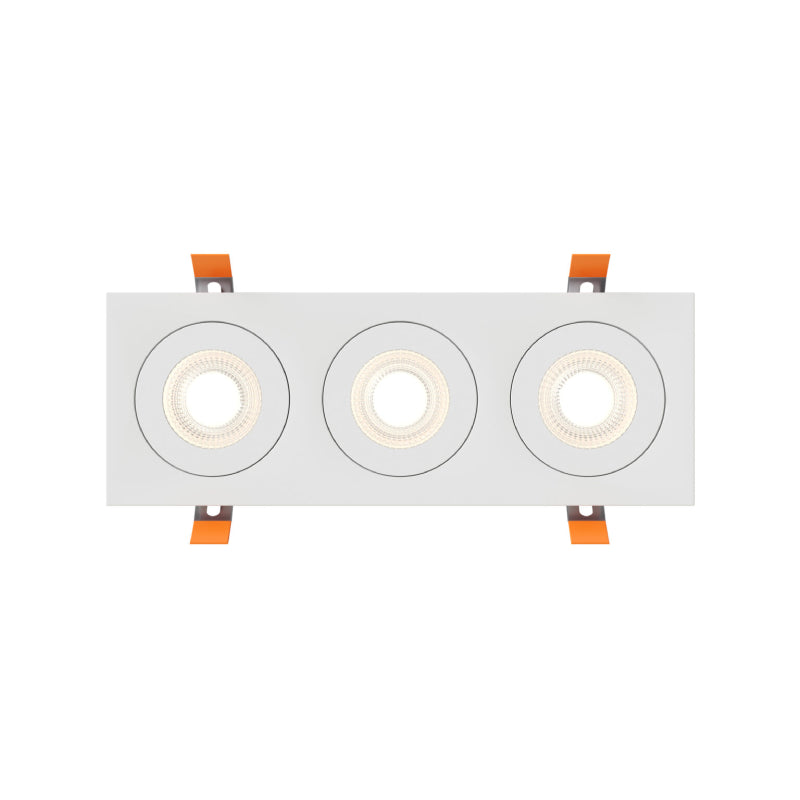Dals FGM4-CDW-TRIO Pivot 4" Triple Flat Gimbal Recessed, 5CCT+Dim-to-Warm