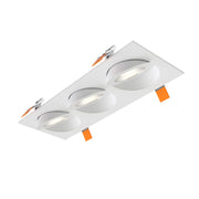 Dals FGM4-CDW-TRIO Pivot 4" Triple Flat Gimbal Recessed, 5CCT+Dim-to-Warm