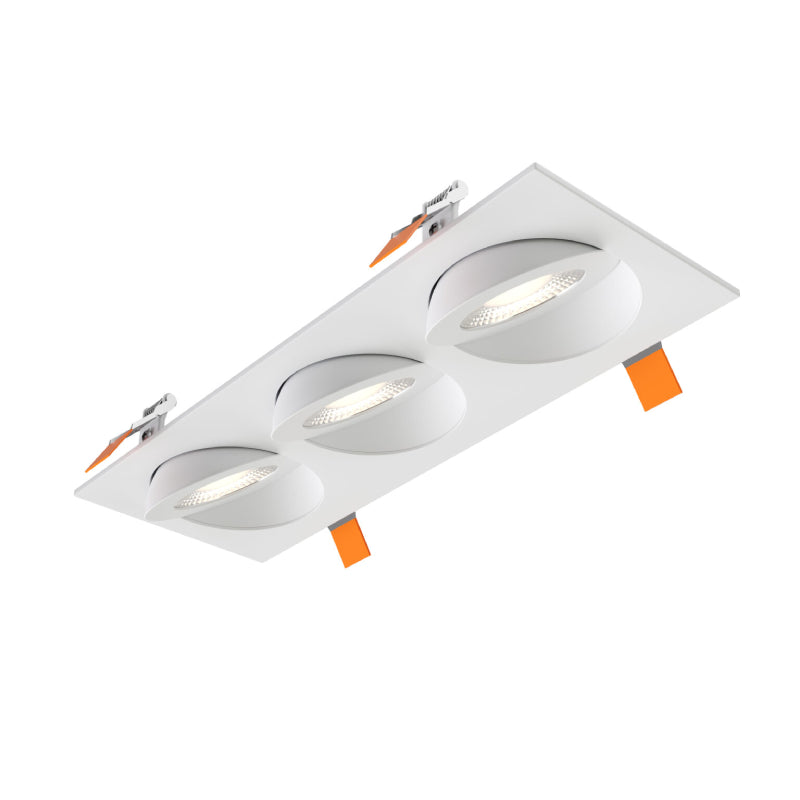 Dals FGM4-CDW-TRIO Pivot 4" Triple Flat Gimbal Recessed, 5CCT+Dim-to-Warm