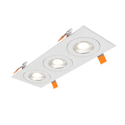 Dals FGM4-CDW-TRIO Pivot 4" Triple Flat Gimbal Recessed, 5CCT+Dim-to-Warm - White