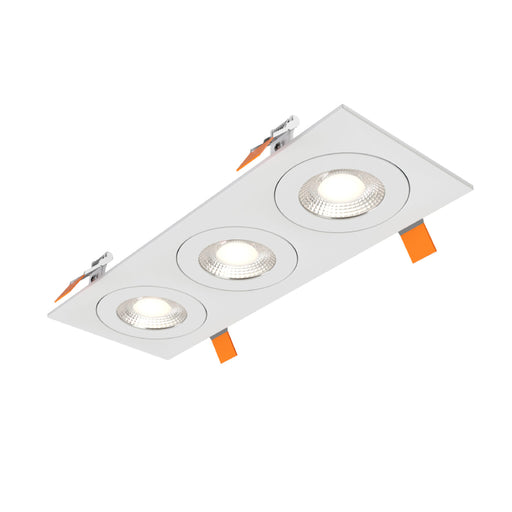 Dals FGM4-CDW-TRIO Pivot 4" Triple Flat Gimbal Recessed, 5CCT+Dim-to-Warm - White