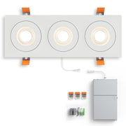 Dals FGM4-CDW-TRIO Pivot 4" Triple Flat Gimbal Recessed, 5CCT+Dim-to-Warm