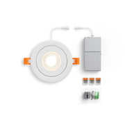 Dals FGM4-CDW Pivot 4" Flat Round Gimbal Recessed, 5CCT+Dim-to-Warm