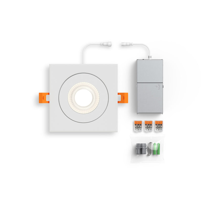 Dals FGM4SQ-CDW Pivot 4" Flat Square Gimbal Recessed, 5CCT+Dim-to-Warm