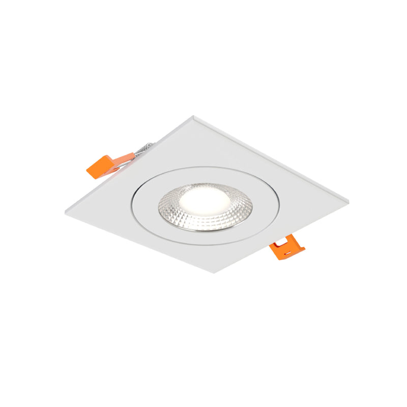 Dals FGM4SQ-CDW Pivot 4" Flat Square Gimbal Recessed, 5CCT+Dim-to-Warm - White