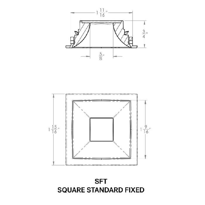 CSL WS-AIC-1 Whisper Flex LED Square Fixed Trimless