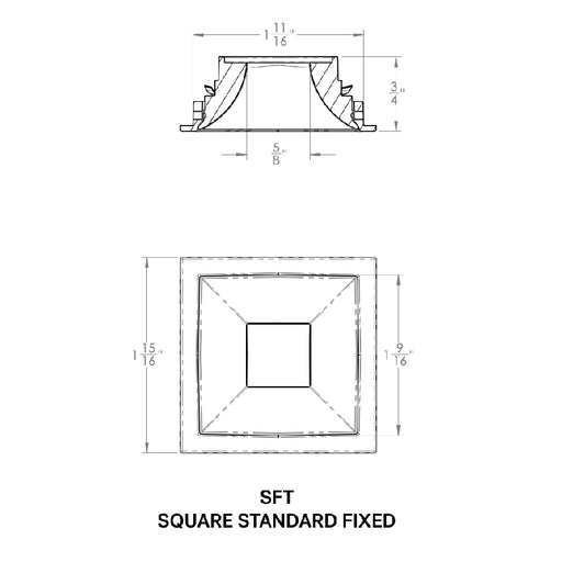 CSL WS-AIC-1 Whisper Flex LED Square Fixed Wood Ceiling Trim