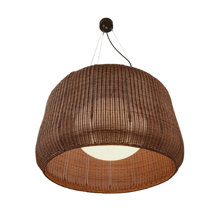 Bover Fora 90 1-lt 35" LED Outdoor Pendant, TRIAC-Graphite Brown/Rattan Brown