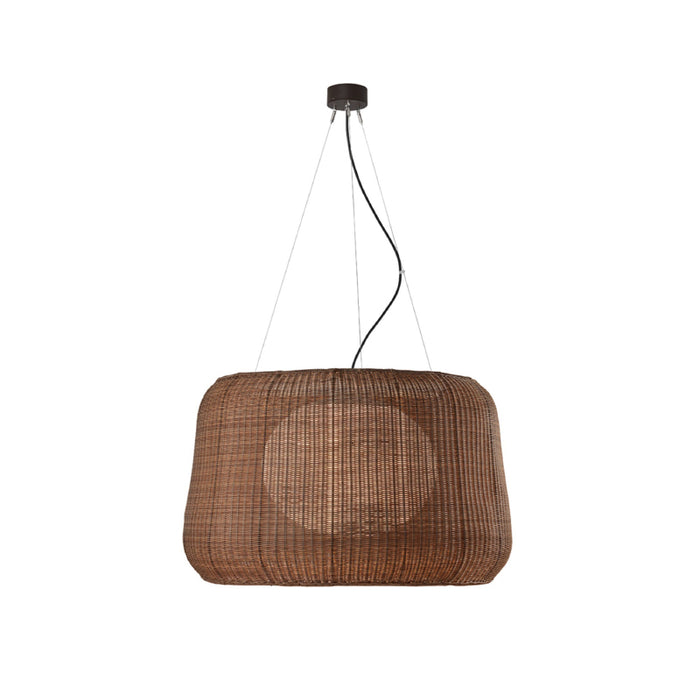 Bover Fora 90 1-lt 35" LED Outdoor Pendant, TRIAC-Graphite Brown/Rattan Brown