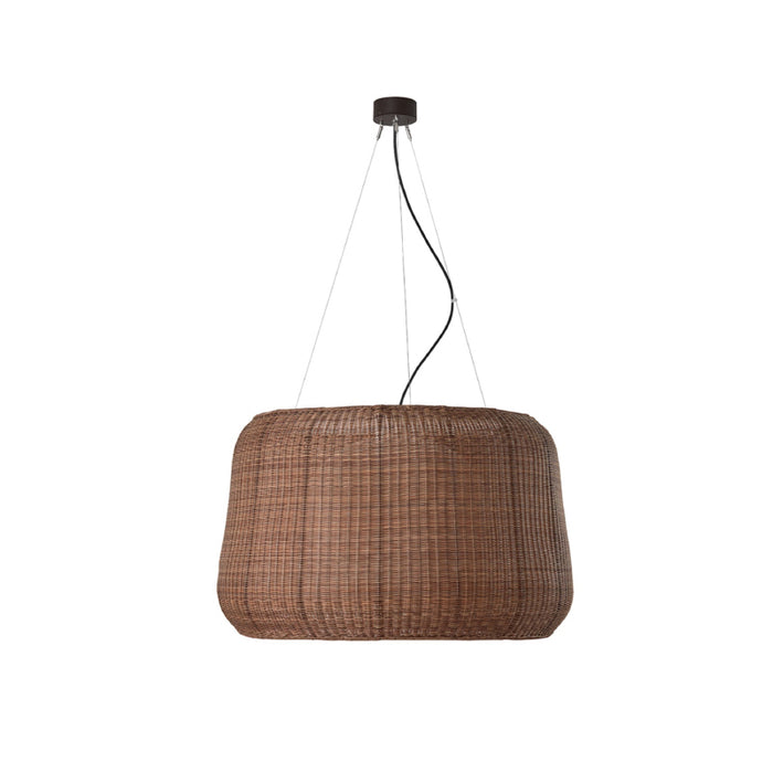 Bover Fora 90 1-lt 35" LED Outdoor Pendant, TRIAC-Graphite Brown/Rattan Brown