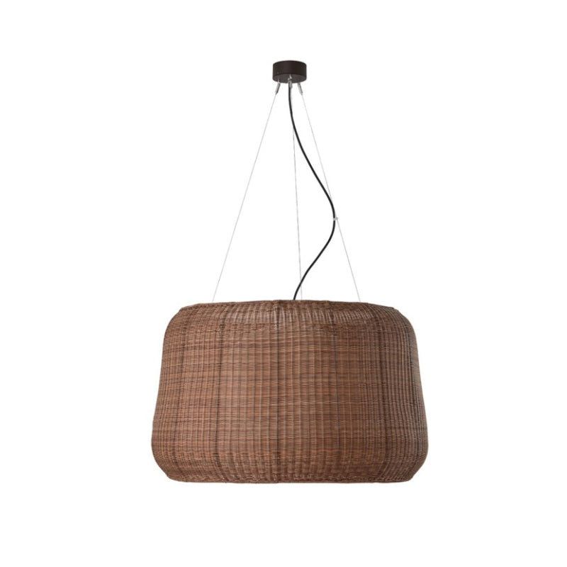 Bover Fora 90 2-lt 35" LED Outdoor Pendant-Graphite Brown/Rattan Brown