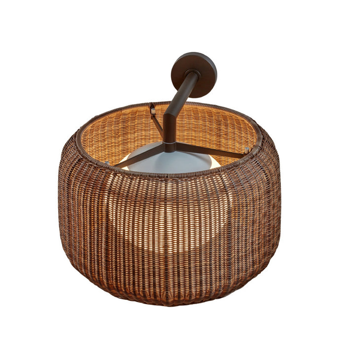 Bover Fora A 1-lt 20" LED Outdoor Wall Sconce, 0-10V-Graphite Brown/Rattan Brown