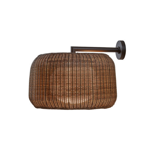 Bover Fora A 1-lt 20" LED Outdoor Wall Sconce, TRIAC Dimming-Graphite Brown/Rattan Brown