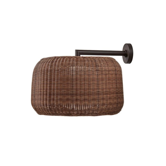 Bover Fora A 2-lt 20" LED Outdoor Wall Sconce-Graphite Brown/Rattan Brown