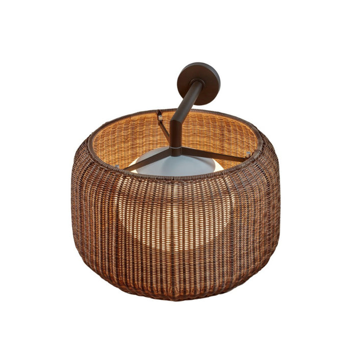 Bover Fora A 2-lt 20" LED Outdoor Wall Sconce-Graphite Brown/Rattan Brown