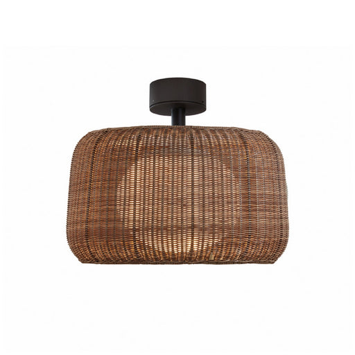 Bover Fora PF 1-lt 20" LED Outdoor Semi-Flushmount, TRIAC-Graphite Brown/Rattan Brown