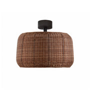 Bover Fora PF 1-lt 20" LED Outdoor Semi-Flushmount, TRIAC-Graphite Brown/Rattan Brown