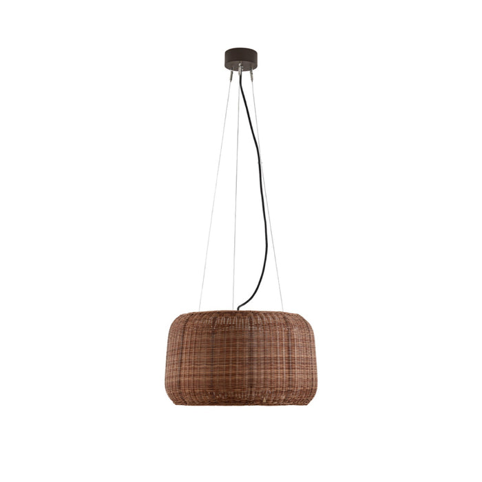 Bover Fora S 1-lt 20" LED Outdoor Pendant, TRIAC Dimming-Graphite Brown/Rattan Brown