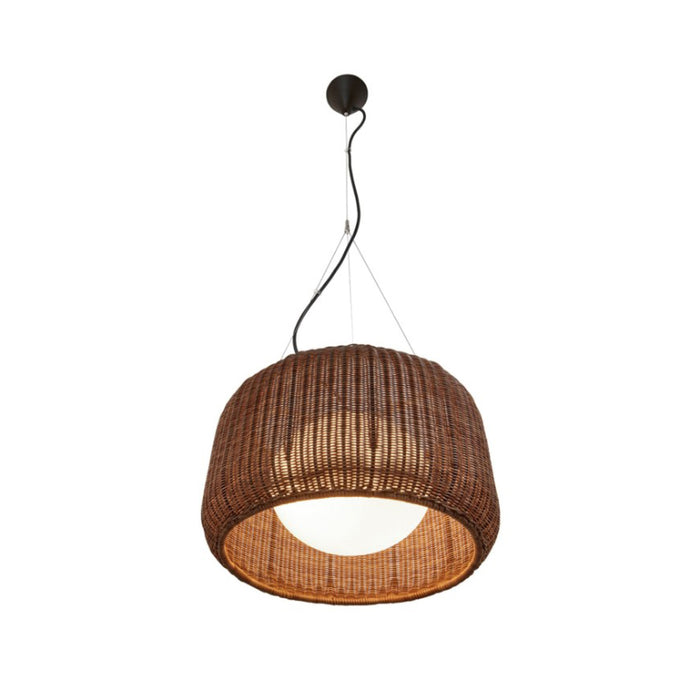 Bover Fora S 2-lt 20" LED Outdoor Pendant-Graphite Brown/Rattan Brown