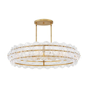 Fredrick Ramond FR30124 Rene 8-lt 45" LED Drum Chandelier - Distressed Brass
