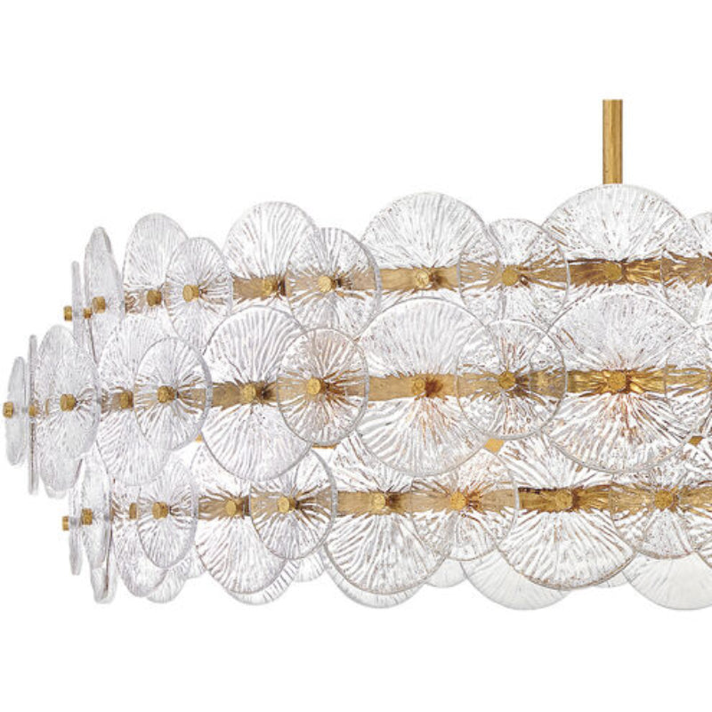 Fredrick Ramond FR30124 Rene 8-lt 45" LED Drum Chandelier - Distressed Brass