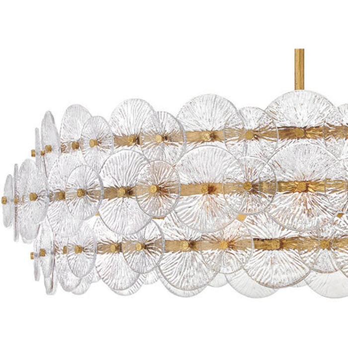 Fredrick Ramond FR30124 Rene 8-lt 45" LED Drum Chandelier - Distressed Brass