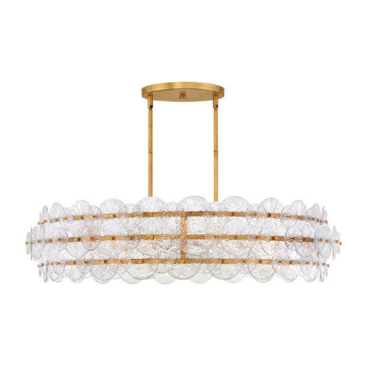 Fredrick Ramond FR30124 Rene 8-lt 45" LED Drum Chandelier - Distressed Brass