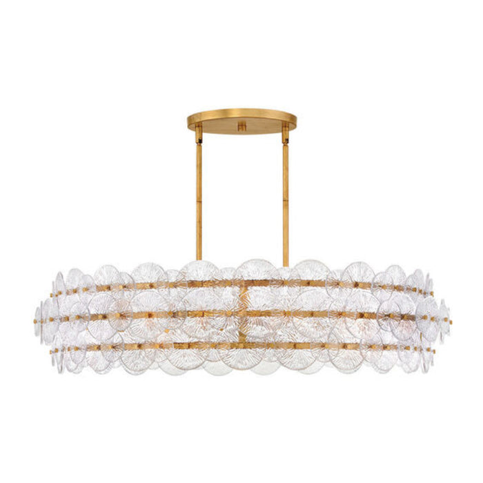 Fredrick Ramond FR30124 Rene 8-lt 45" LED Drum Chandelier - Distressed Brass