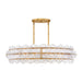 Fredrick Ramond FR30124 Rene 8-lt 45" LED Drum Chandelier - Distressed Brass