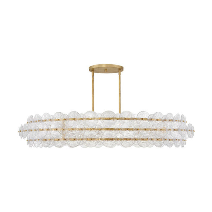 Fredrick Ramond FR30125 Rene 10-lt 60" LED Drum Chandelier - Distressed Brass