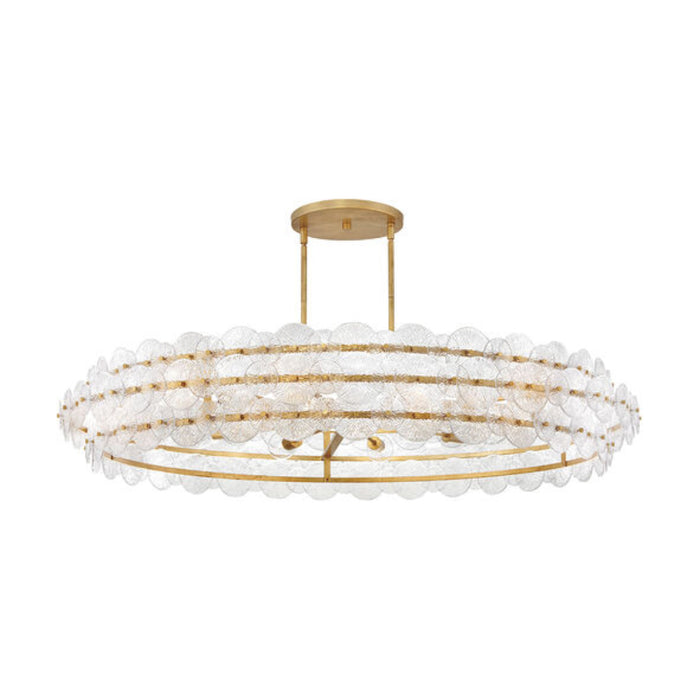 Fredrick Ramond FR30125 Rene 10-lt 60" LED Drum Chandelier - Distressed Brass