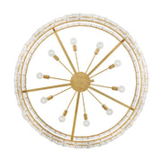 Fredrick Ramond FR30125 Rene 10-lt 60" LED Drum Chandelier - Distressed Brass