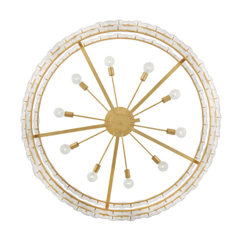 Fredrick Ramond FR30125 Rene 10-lt 60" LED Drum Chandelier - Distressed Brass