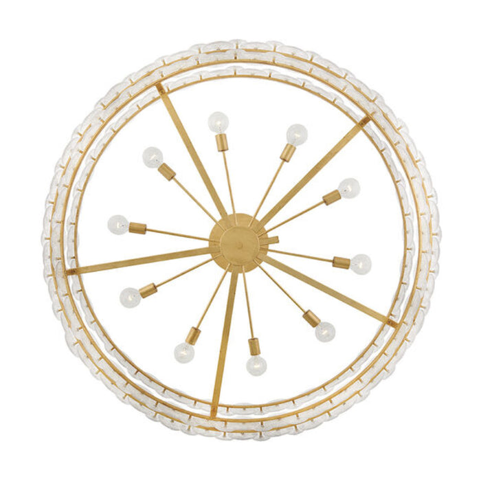 Fredrick Ramond FR30125 Rene 10-lt 60" LED Drum Chandelier - Distressed Brass