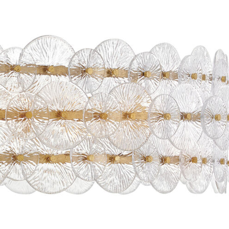 Fredrick Ramond FR30125 Rene 10-lt 60" LED Drum Chandelier - Distressed Brass