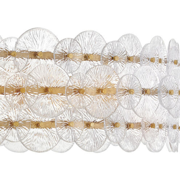 Fredrick Ramond FR30125 Rene 10-lt 60" LED Drum Chandelier - Distressed Brass