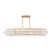 Fredrick Ramond FR30125 Rene 10-lt 60" LED Drum Chandelier - Distressed Brass