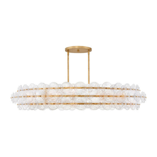 Fredrick Ramond FR30125 Rene 10-lt 60" LED Drum Chandelier - Distressed Brass