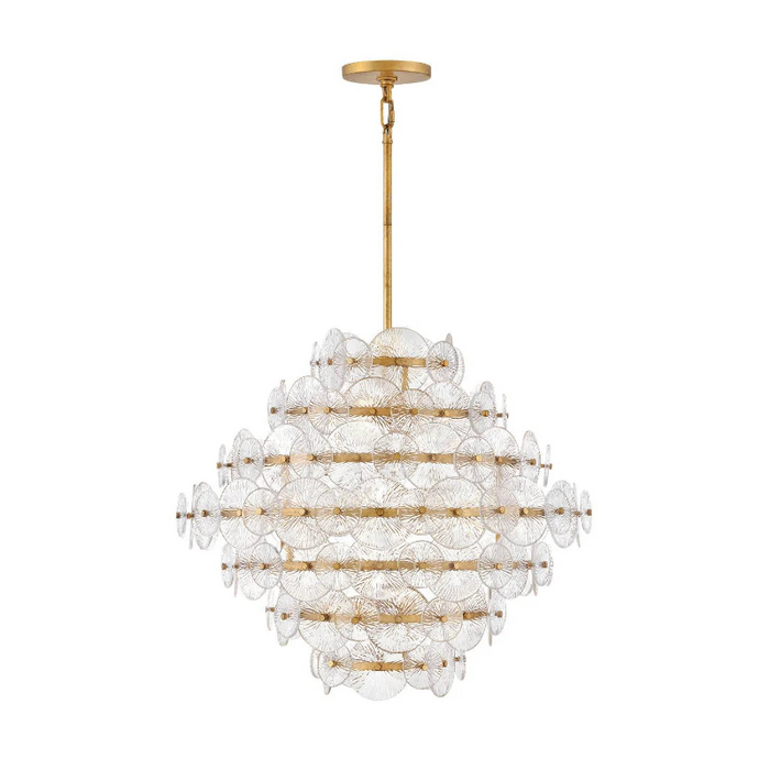 Fredrick Ramond FR30128 Rene 16-lt 29" LED Chandelier - Distressed Brass