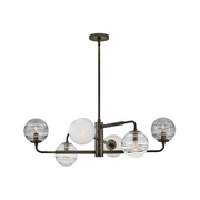 Fredrick Ramond FR30506 Oberon 6-lt 37" LED Chandelier - Black Oxide