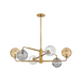 Fredrick Ramond FR30506 Oberon 6-lt 37" LED Chandelier - Heritage Brass