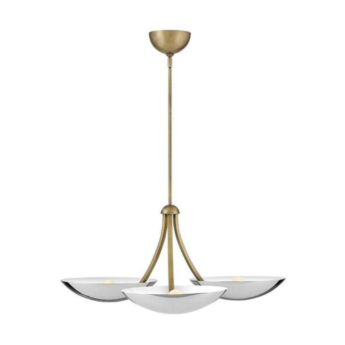 Fredrick Ramond FR41646 Glenn 3-lt 36" LED Chandelier - Heritage Brass with Chrome accents