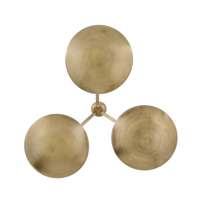 Fredrick Ramond FR41646 Glenn 3-lt 36" LED Chandelier - Heritage Brass with Gold Leaf accents