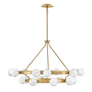 Fredrick Ramond FR41905 Selene 18-lt 48" LED Multi Tier Chandelier - Lacquered Brass