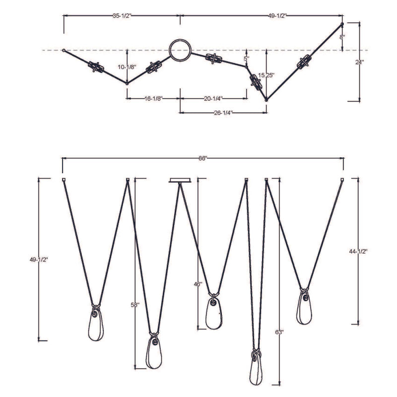 Arteriors GADLC02 Melt 5-lt 86" LED Chandelier