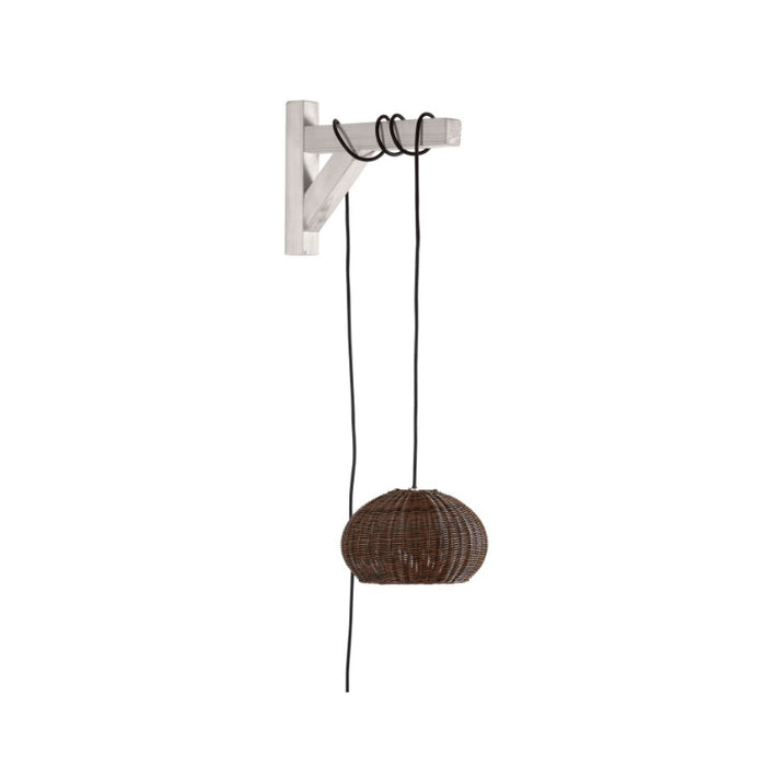 Bover Garota 1-lt 11" Outdoor Plug-In LED Pendant-Graphite Brown/Brown